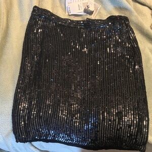 INC International Concepts Black Sequin Mini Skirt
